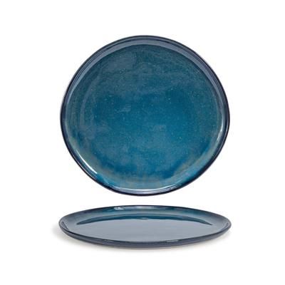 Front of the House DDP068BLP21 11" Round Artefact Plate - Porcelain, Indigo, 4/Case, Blue