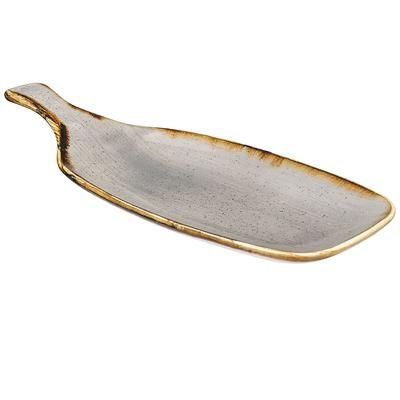 Churchill SPGSPDLH1 Stonecast Rectangular Serving Paddle - 11 1/8" x 4 3/4", Ceramic, Peppercorn Gray