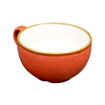 Churchill SSOSCB281 12 oz Stonecast Cappuccino Cup - Ceramic, Spiced Orange, Handle