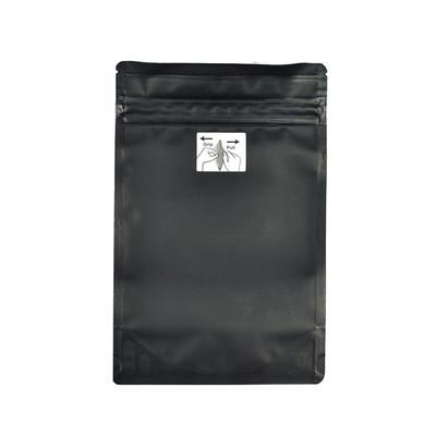 LK Packaging OZ6935B Bottom Gusset Child Resistant Pouch w/ Reclosable Zipper Seal - 5 9/10" x 9", Black Matte, 4.8 mil