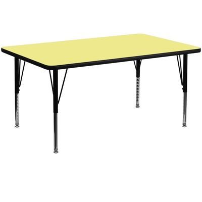 Flash Furniture XU-A3060-REC-YEL-T-P-GG Rectangular Activity Table - 60"L x 30"W, Laminate Top, Yellow