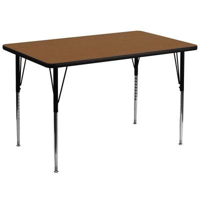 Flash Furniture XU-A3672-REC-OAK-H-A-GG Rectangular Activity Table - 72"L x 36"W, Laminate Top, Oak, Brown