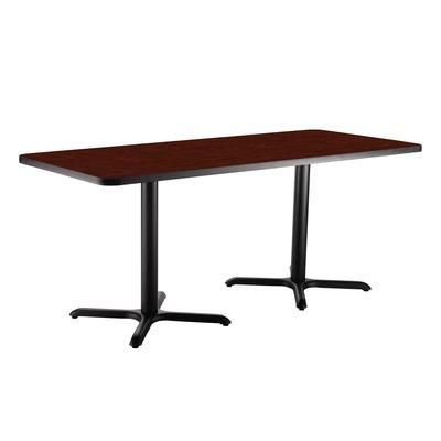 National Public Seating CT23072XDMY Rectangular Dining Height Table - 72" x 30", Mahogany Laminate Top, Black Metal Base