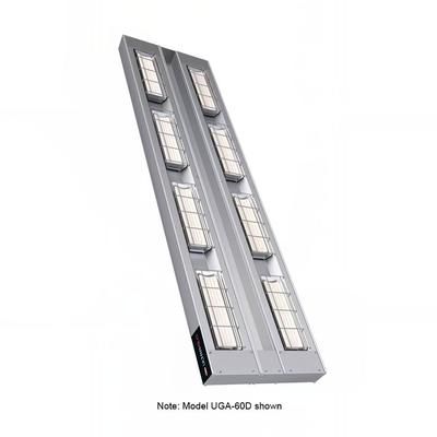 Hatco UGA-54D3 208 54" Standard Watt Ceramic Strip Warmer - Double Tile, Remote Toggle Control, 208v/1ph, Silver