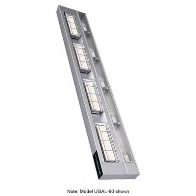 Hatco UGAL-54 240 54" Standard Watt Ceramic Strip Warmer - Single Tile, Remote Toggle Control, 120/240v/1ph, Silver