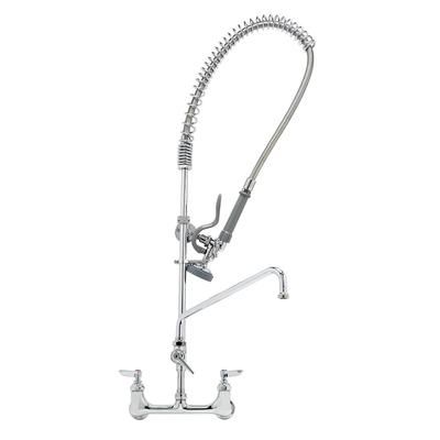 T&S B-0133-ADF14-B 37 5/8"H Wall Mount Pre Rinse Faucet - 1 3/20 GPM, Base with Nozzle, Stainless Steel