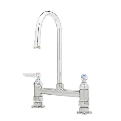 T&S B-0320 Deck Mount Faucet - 5 3/4" Gooseneck Spout, 8" Centers