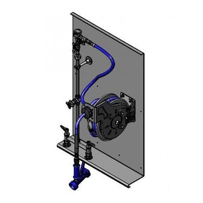 T&S B-1436-MV-CR-QD Open Hose Reel Assembly w/ 15 ft Hose & Mixing Faucet - 1/2" NPT, Silver