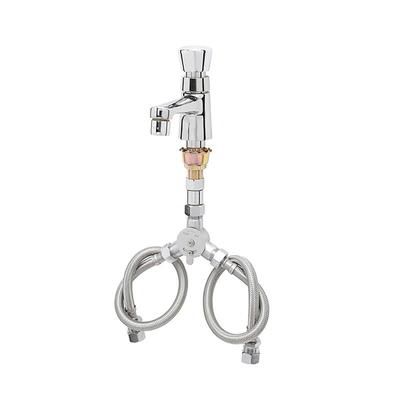 T&S B-2490 Sill Faucet w/ Aerator, Flex Hoses, Chrome