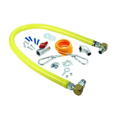 T&S HG-2D-48SK 48" Gas Connector Kit w/ 2 SwiveLink Swivels & 90Â° Elbow - 3/4" Connection, Stainless Steel