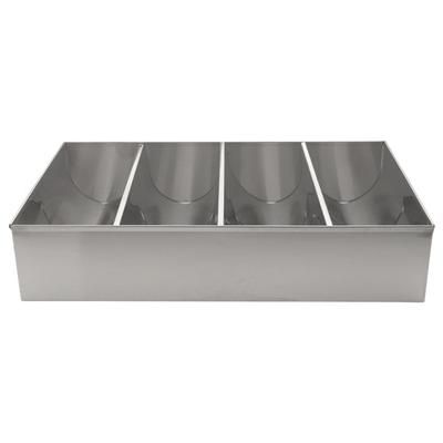 Winco SCB-4 4 Compartment Cutlery Bin, Stainless, Stainless Steel