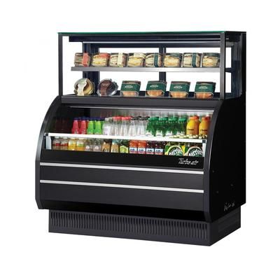 Turbo Air TOM-W-50SB-UF-N 50 7/8" Horizontal Open Air Cooler w/ 4 Levels, 115v, LED Lighting, Black