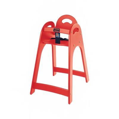 Koala Kare KB105-03 29 1/2" Stackable Plastic High Chair w/ Waist Strap, Red