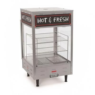 Nemco 6454 18 1/2" Full Service Countertop Heated Display Case - 3 Shelves, 120v, 3 Shelf, Silver
