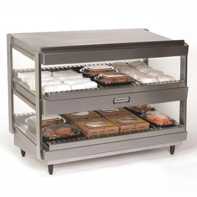 Nemco 6480-36 36" Self Service Countertop Heated Display Shelf - 2 Shelves, 120v, Stainless, Silver