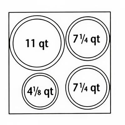 Nemco 67412 Adapter Plate w/ (2)7 1/4 qt, (1)4 1/8 qt & (1)11 qt Inset Holes For Model 6060A