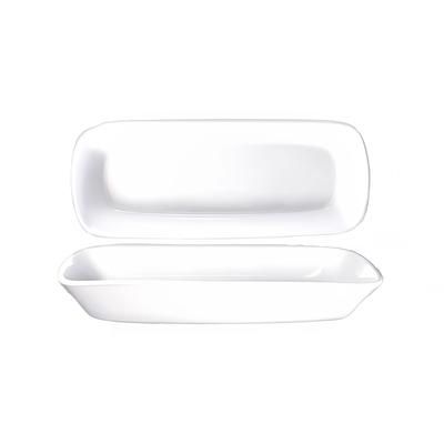 ITI QP-114 10 1/4" x 4 1/8" Rectangular Quad Dish - Porcelain, European White