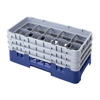 Cambro 10HS638186 Camrack Glass Rack - 3Extenders, 10 Compartments, Navy Blue, 3 Extenders
