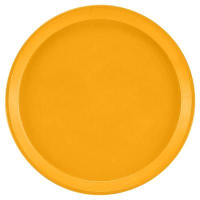 Cambro 1100504 11" Round Serving Camtray - Fiberglass, Mustard, Yellow