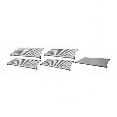 Cambro CBSK2148VS5580 Camshelving Basics Polymer Louvered/Solid Shelf Plate Kit - 21" x 48", Brushed Graphite