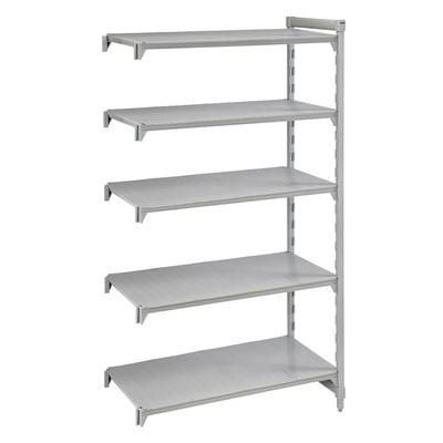 Cambro CPA213084S5PKG Camshelving Premium Solid Add-On Shelving Unit - 5 Shelves, 30"L x 21"W x 84"H