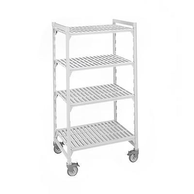 Cambro CPHU215467S4480 54" NSF 4-Tier Polymer Shelf Kit - Camshelving Premium, Mobile, 21"W, 67"H, Gray