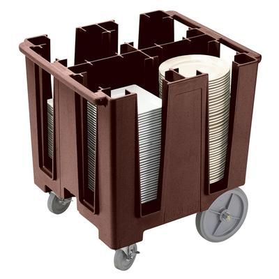 Cambro DCS1125131 30 1/2" Mobile Dish Caddy w/ 4 Columns - Plastic, Dark Brown