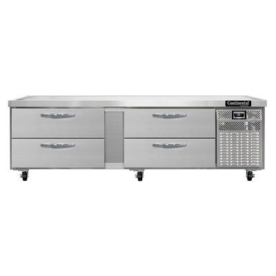 Continental D84GN 84" Chef Base w/ 4 Drawers - 115v, Stainless Steel