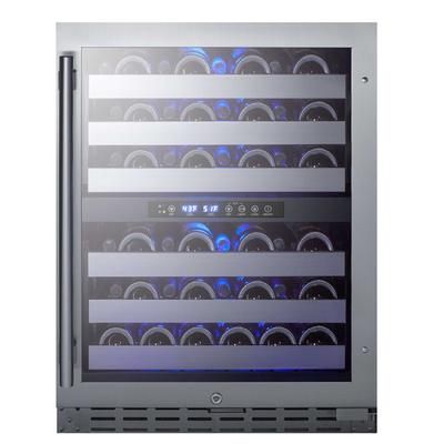 Summit ALWC532CSS 23 1/2" 1 Section Commercial Wine Cooler w/ 2 Zones - 46 Bottle Capacity, 115v, Silver