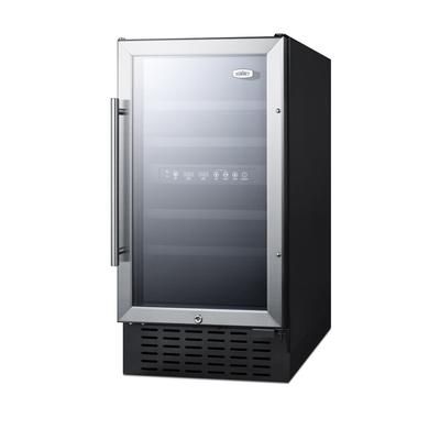 Summit SWC182ZADA 17 3/4" 1 Section Commercial Wine Cooler w/ 2 Zones - 28 Bottle Capacity, 115v, Silver