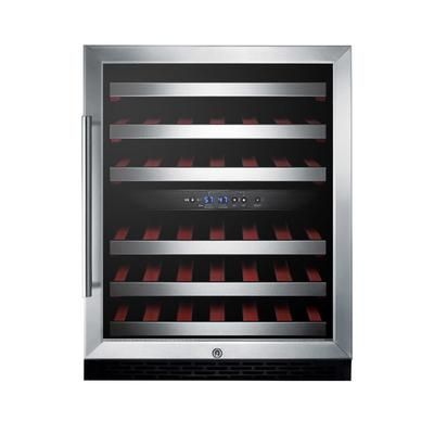 Summit SWC530BLBISTADA 23 5/8" 1 Section Commercial Wine Cooler w/ 2 Zones - 36 Bottle Capacity, 115v, Black