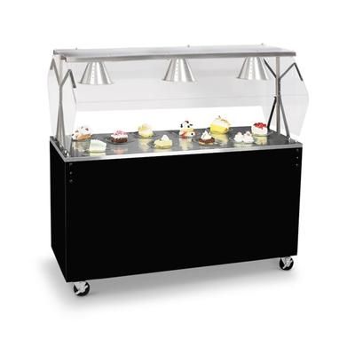 Vollrath 38927 46" Mobile Food Bar w/ Shelf & Stainless Top, Walnut Woodgrain, Brown