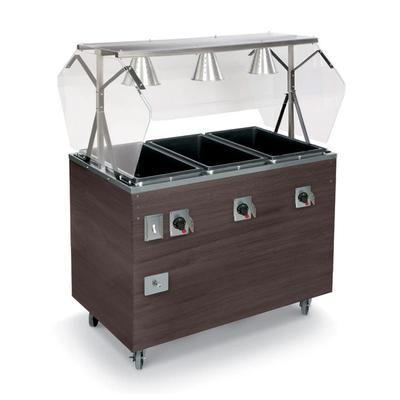 Vollrath T38937 46" Hot Food Table w/ 3 Wells & Enclosed Base, 120v, Brown
