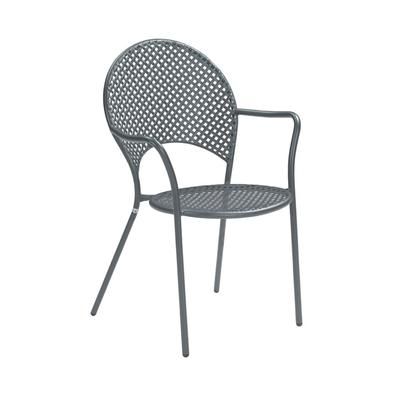 emu E3403 (22) Sole Indoor/Outdoor Stackable Armchair - Steel, Gray, Arms, Tubular Frame