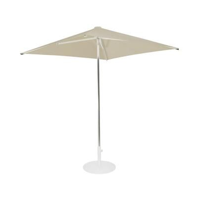 emu E980 (5822) 6 1/2 ft Square Top Shade Umbrella - Khaki Fabric, Aluminum Pole, Khaki and Aluminum, Self-Locking, Beige