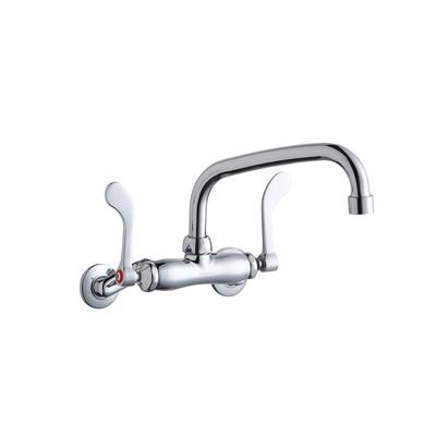 Elkay LK945AT08T4T Splash Mount Faucet w/ 8" Arched Swing Spout & 4" Wrist Blade Handles - 8" Centers, Chrome