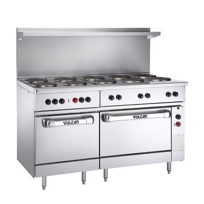 Vulcan EV60SS-5HT-208 60" Commercial Electric Range w/ (5) Hot Tops & (2) Standard Ovens, 208v/3ph, Stainless Steel