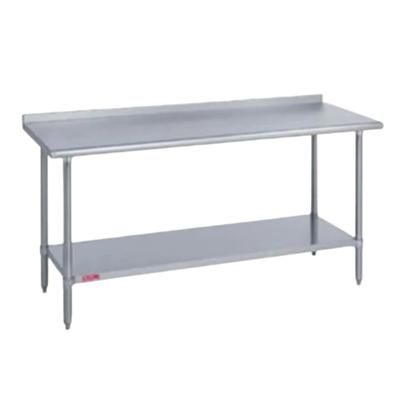 Duke 314-2484-2R 84" 14 ga Work Table w/ Undershelf & 300 Series Stainless Steel Top, 1 1/8" Backsplash