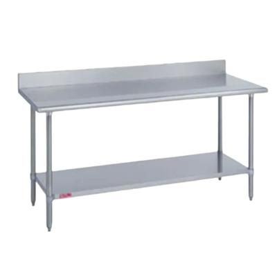 Duke 314-3072-5R 72" 14 ga Work Table w/ Undershelf & 300 Series Stainless Steel Top, 4 3/5" Backsplash