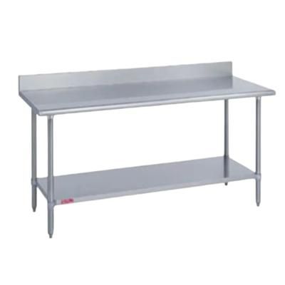 Duke 314S-3636-5R 36" 14 ga Work Table w/ Undershelf & 300 Series Stainless Steel Top, 4 3/5" Backsplash