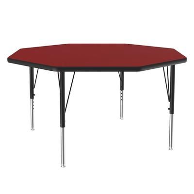 Correll A48-OCT-35-09-09 48" Octagonal Table w/ 1 1/4" High Pressure Top, Red