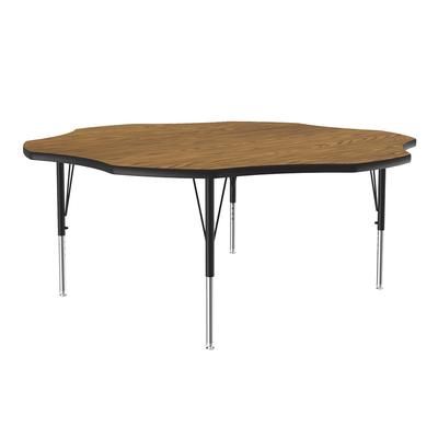 Correll A60-FLR-06-09-09 48" Flower Shape Table w/ 1 1/4" High Pressure Top, Oak, Brown