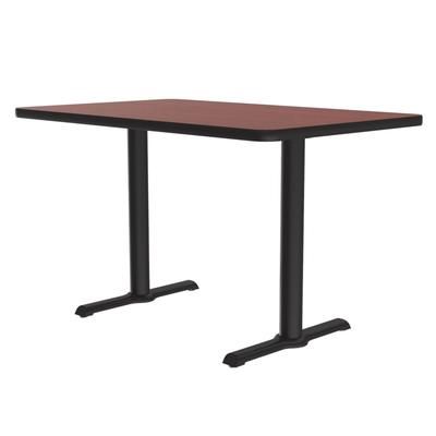 Correll BTT3048-21-09-09 Rectangular Dining Height Table w/ Cherry Laminate Top - 48"W x 30"D, Cast Iron Base, Black