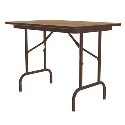 Correll CF2436MK-06 36" Rectangular Folding Table w/ Medium Oak Melamine Top, 26 1/2"H, Brown