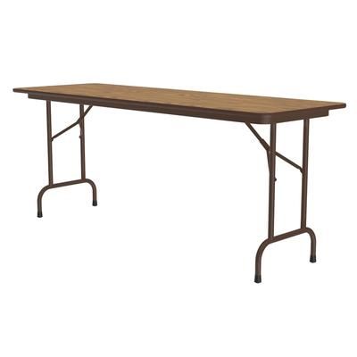 Correll CF2496M-06 96" Rectangular Folding Table w/ Medium Oak Melamine Top, 29"H, Brown