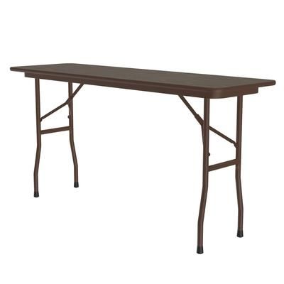 Correll PC1860P-01 60" Rectangular Folding Table w/ Walnut Plywood Top, 29"H, Black