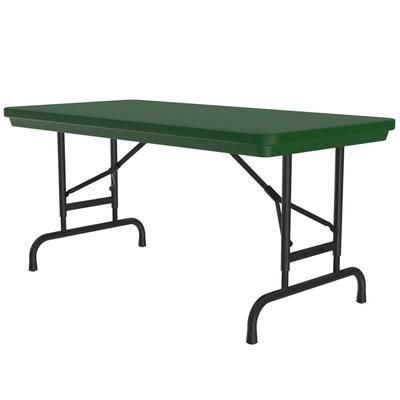 Correll RA2448-29 48" R-Series Rectangular Folding Table w/ Green Plastic Top, 32"H