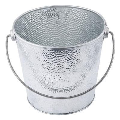 Tablecraft GT87 8" Round Serving Pail w/ Handle, Steel, Silver