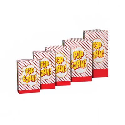 Gold Medal 2065 1 1/2 to 1 4/5 oz Disposable Popcorn Boxes, 500/Case, 1.8 Ounce, Multi-Colored