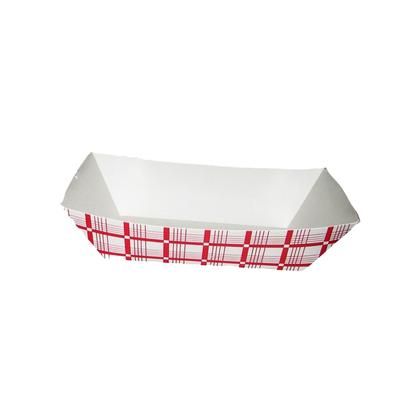 Gold Medal 9105 Disposable Red & White Food Tray, 500/Case